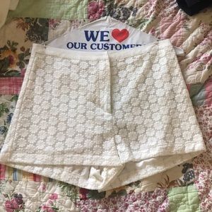 Topshop high waisted white shorts